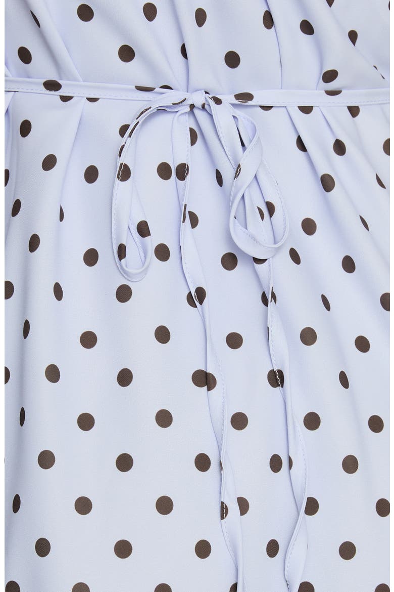 Nellie Polka Dot Sleeveless Minidress, Alternate, color, BLUE/ BROWN POLKA DOT