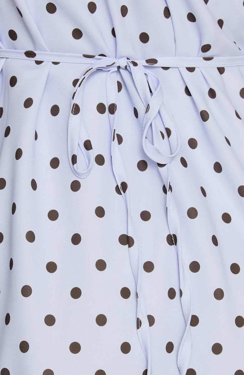 Princess Polly Nellie Polka Dot Sleeveless Minidress, Alternate, color, Blue/ Brown Polka Dot