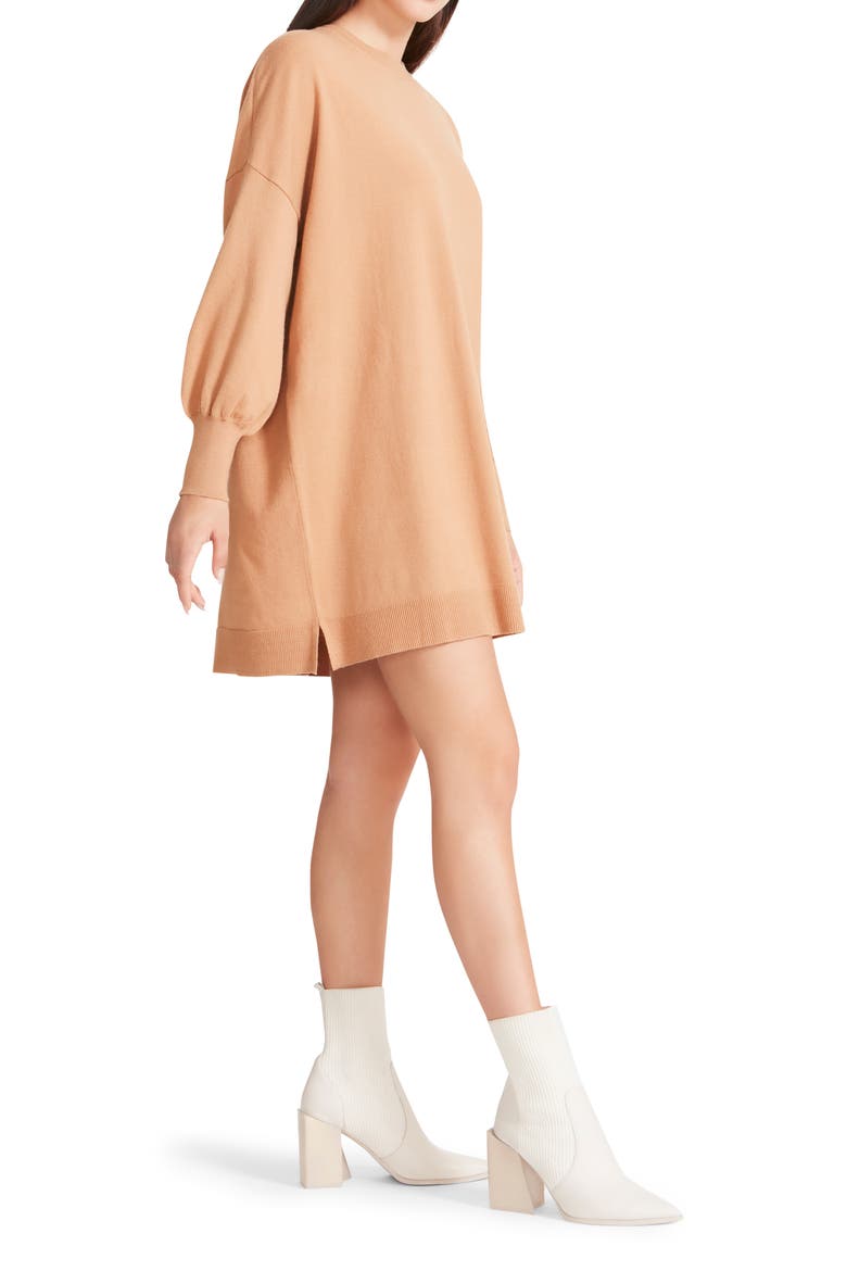 Olivia Long Sleeve Sweater Minidress, Alternate, color, CAMEL