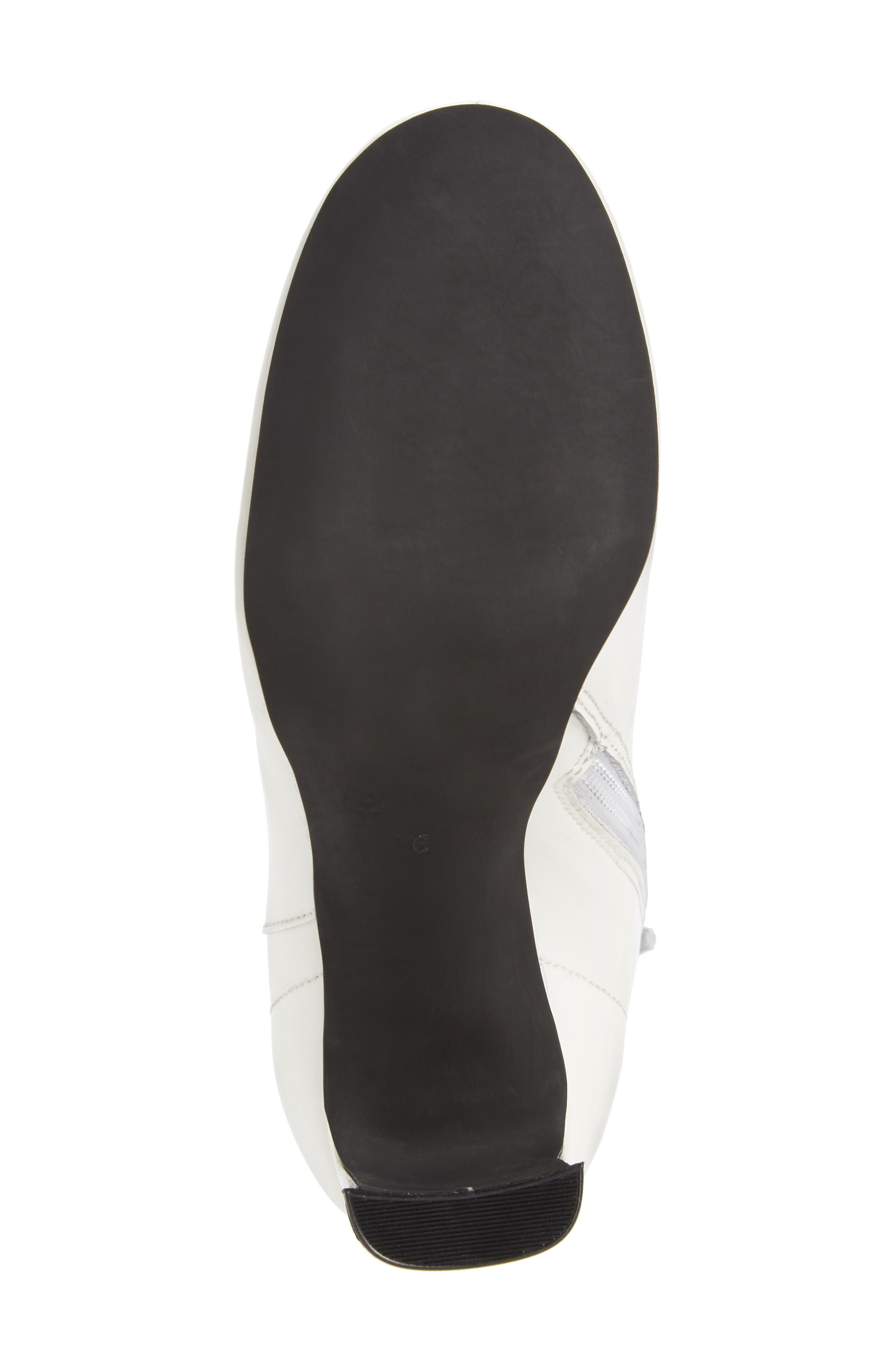 Chapel Curved Heel Bootie, Alternate, color, WHITE PATENT LEATHER