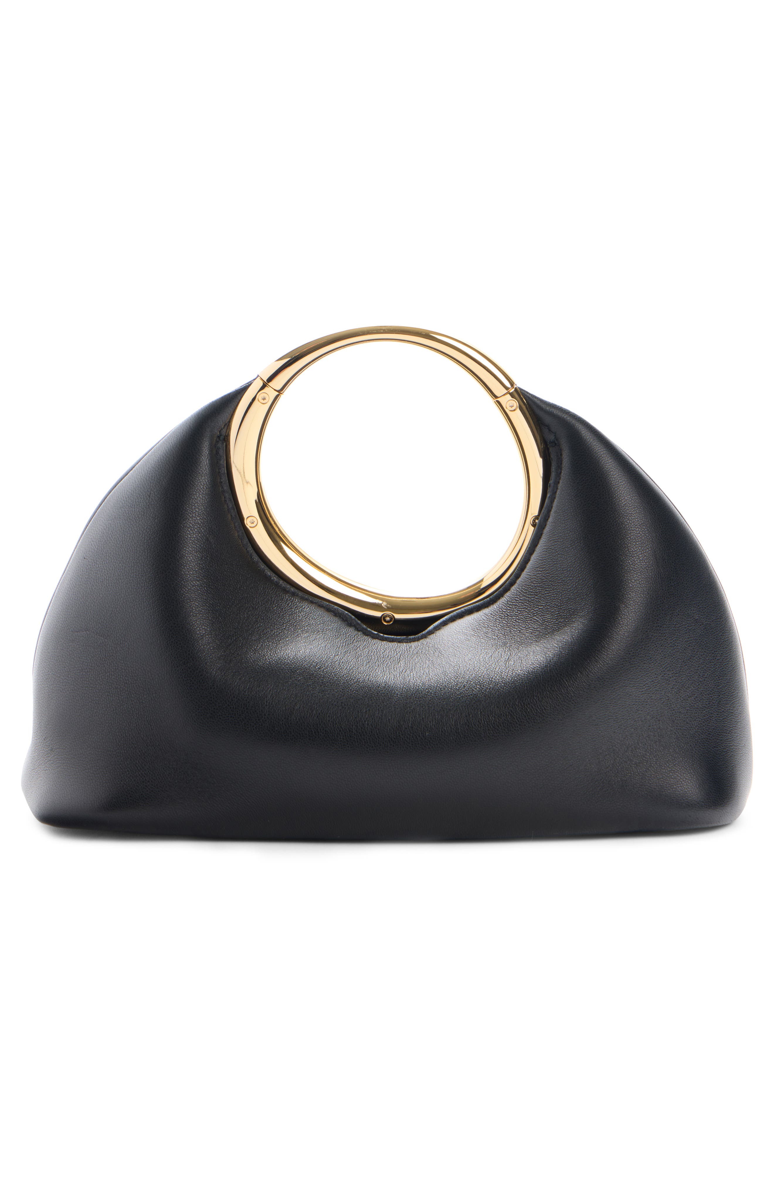 Jacquemus Le Petite Calino Leather Top Handle Bag, Alternate, color, Black 990