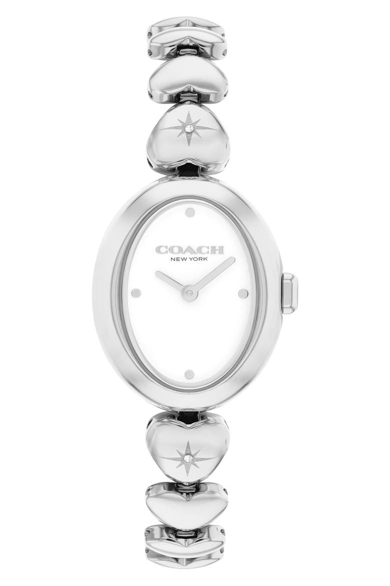 Heart Bracelet Watch, 22mm, Main, color, SILVER/ WHITE