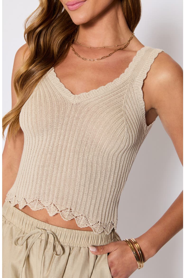 Lisa Rib Crop Sweater Tank (Nordstrom Exclusive), Alternate, color, KHAKI