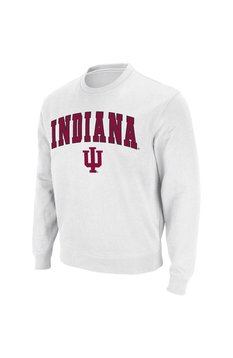 COLOSSEUM Men's Colosseum White Indiana Hoosiers Arch & Logo Crew Neck Sweatshirt, Main, color, White