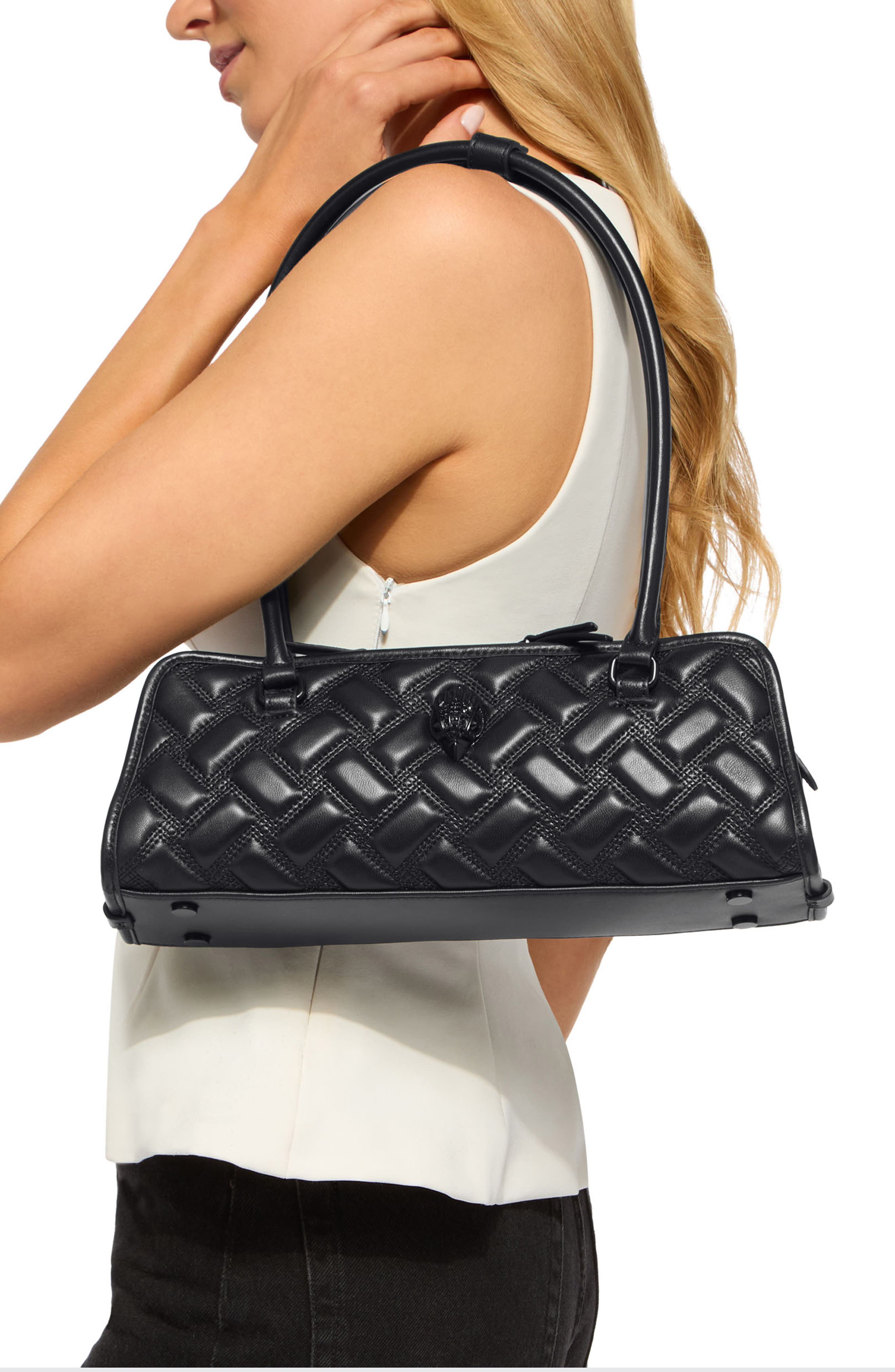 Kurt Geiger London Kensington Quilted Shoulder Bag, Alternate, color, Black