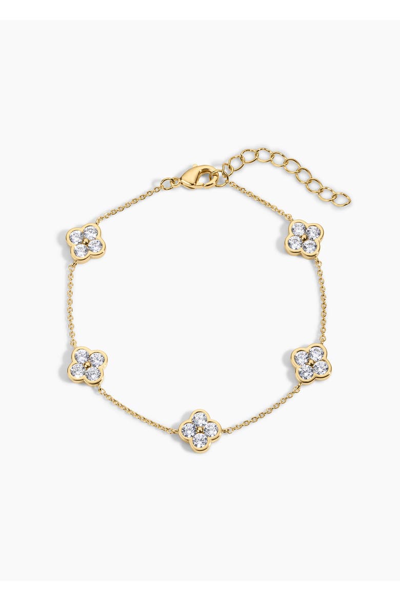 Camilla Clover Necklace, Bracelet and Studs - Set of 3, Alternate, color, Gold