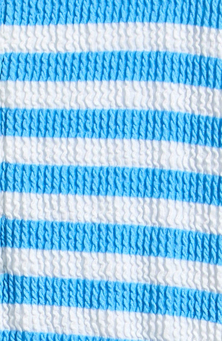 Seafolly Kids' Textured Long Sleeve One-Piece Rashguard Swimsuit, Alternate, color, Powder Blue
