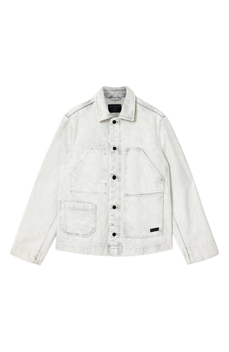AllSaints Denim Shacket, Alternate, color, Bleached Grey