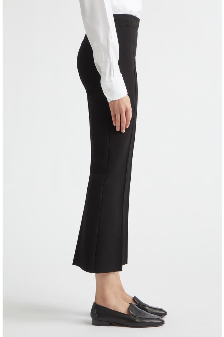 Geo Kick Flare Cropped Pants, Alternate, color, BLACK