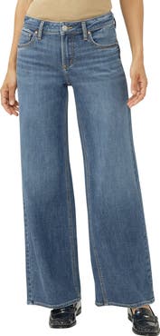 Silver Jeans Co. Suki Curvy Mid Rise Wide Leg Jeans