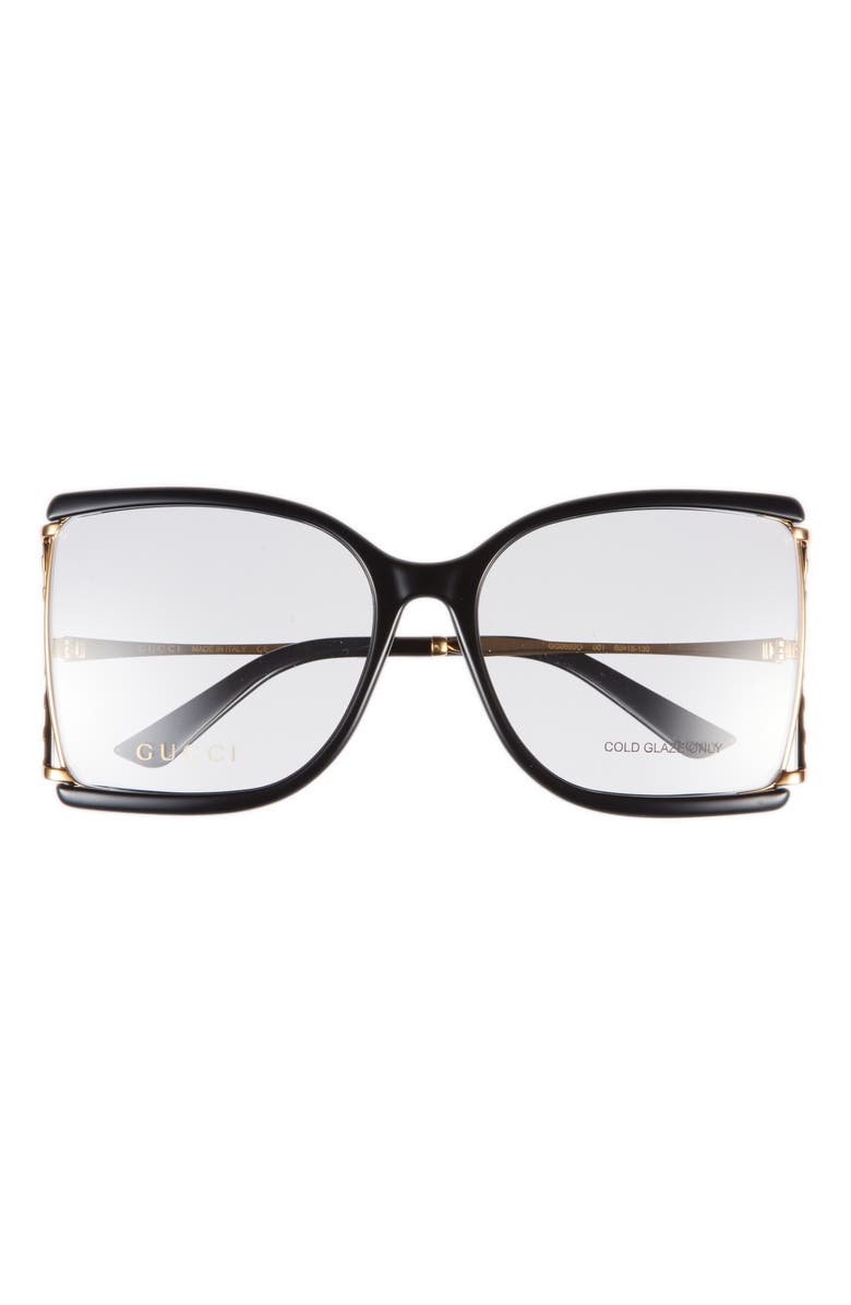 Gucci Square Sunglasses, Main, color, Black Gold Transparent