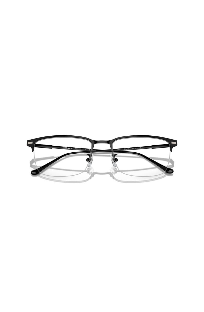 COACH 56mm Rectangle optical glasses, Alternate, color, Black