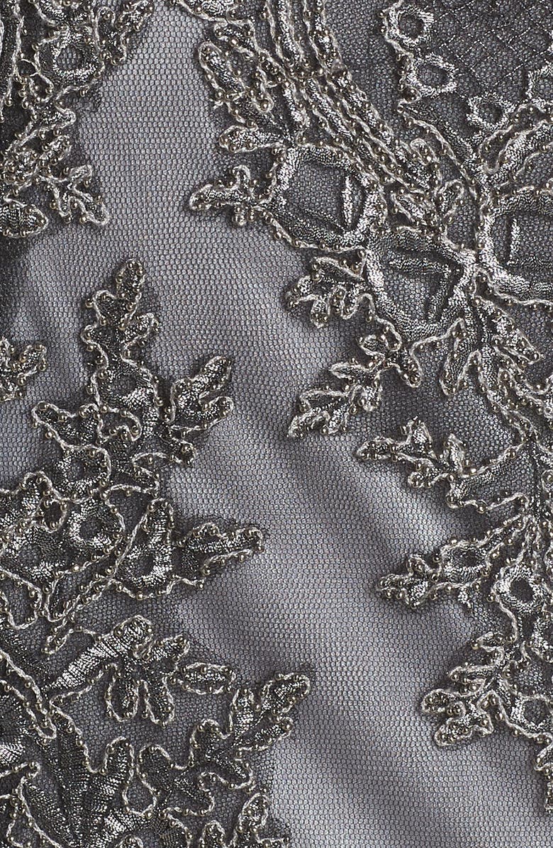 Decode 1.8 Beaded Godet Mesh Trumpet Gown, Alternate, color,