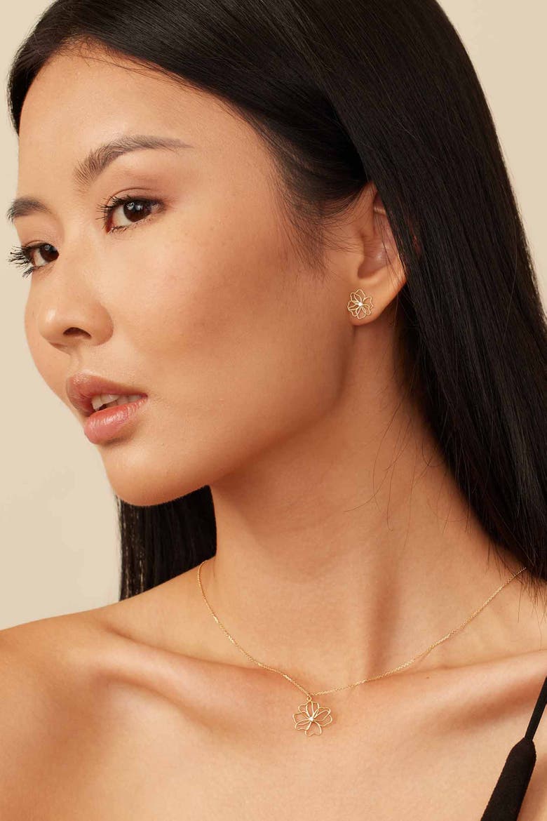 14K Yellow Gold Full Bloom Studs, Alternate, color, Yellow Gold
