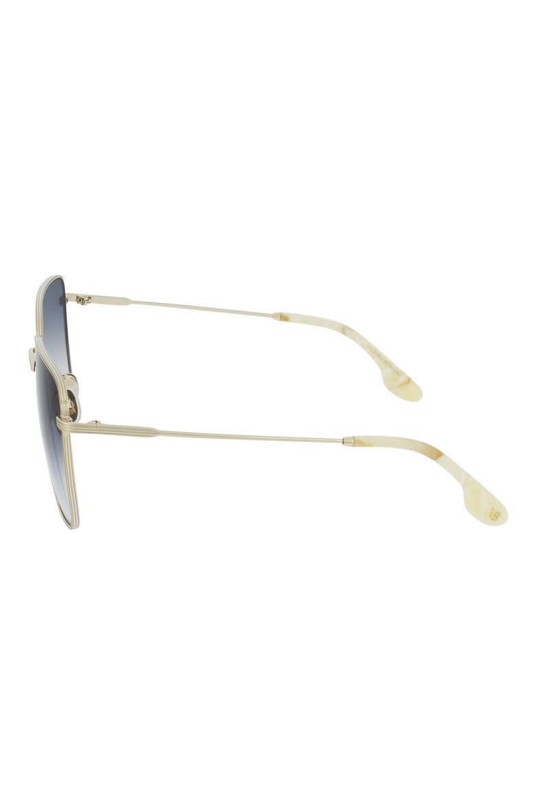 61mm Rectangular Sunglasses, Alternate, color, GOLD/ BLUE