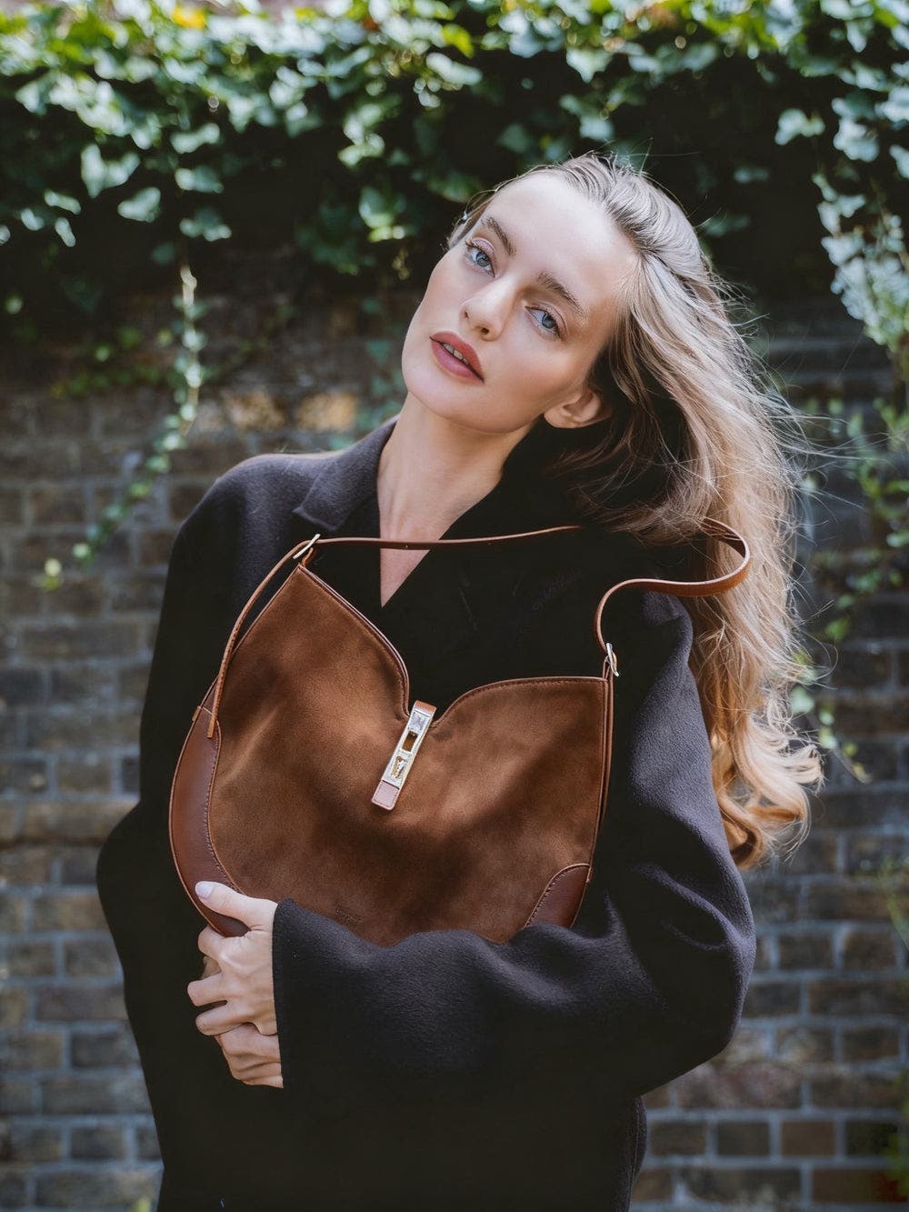 Cotswolds Genuine Suede Leather Shoulder Bag, Alternate, color, Coffee