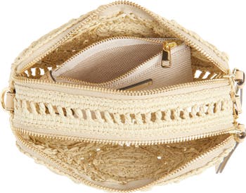 Tory Burch Mini Miller T Monogram Raffia Crossbody Bag
