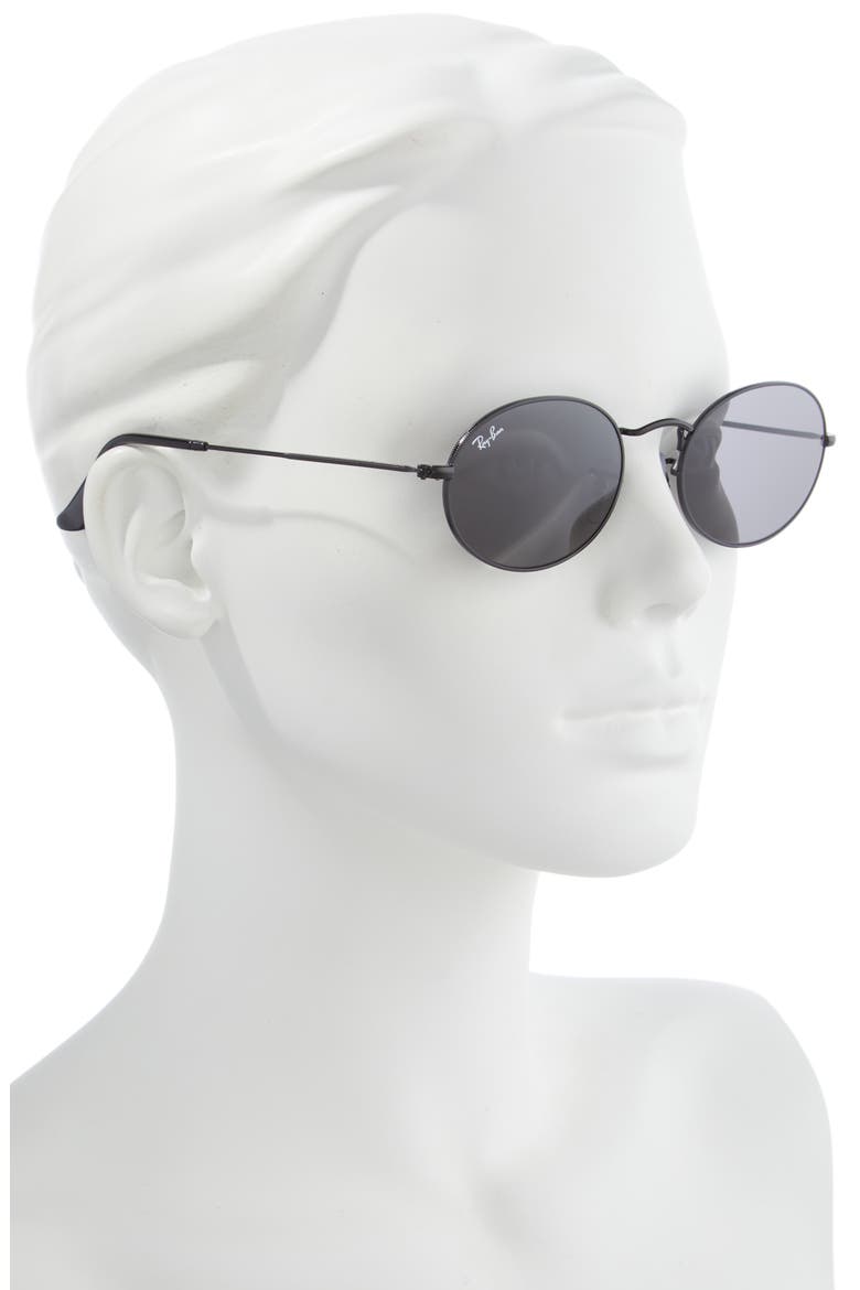 54mm Round Sunglasses, Alternate, color, TRANSPARENT GREY/ DARK BLUE