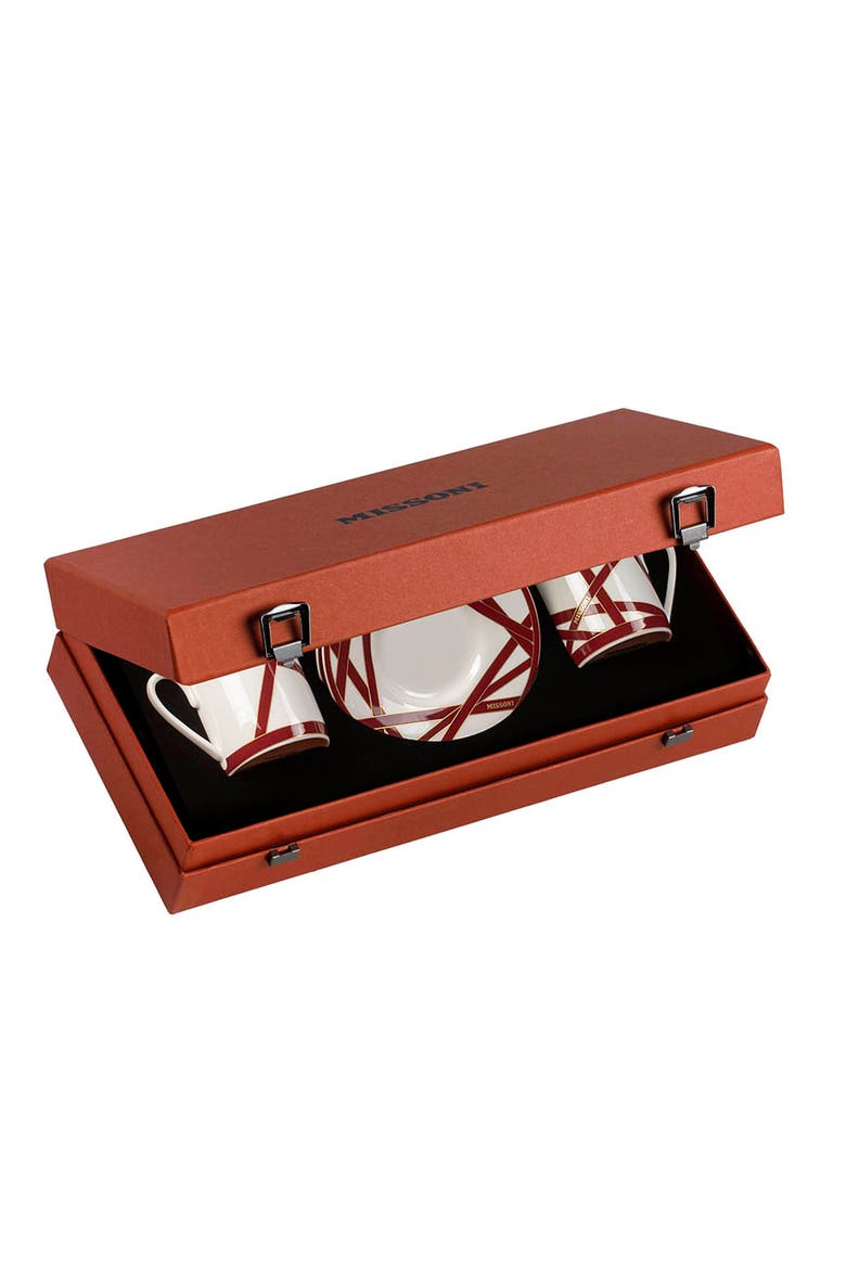 Coffee Cup & Saucer Set Of 2 In Luxury Box, Main, color, Nastri