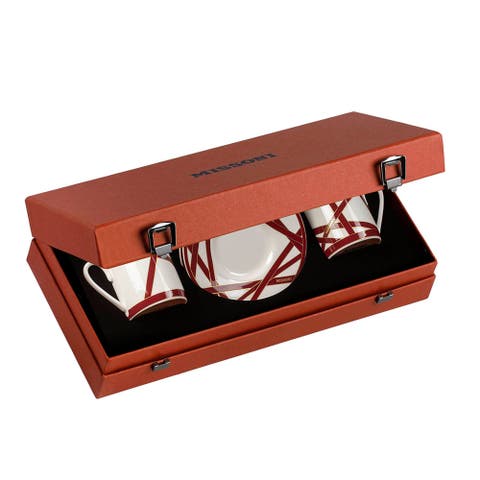 Coffee Cup & Saucer Set Of 2 In Luxury Box