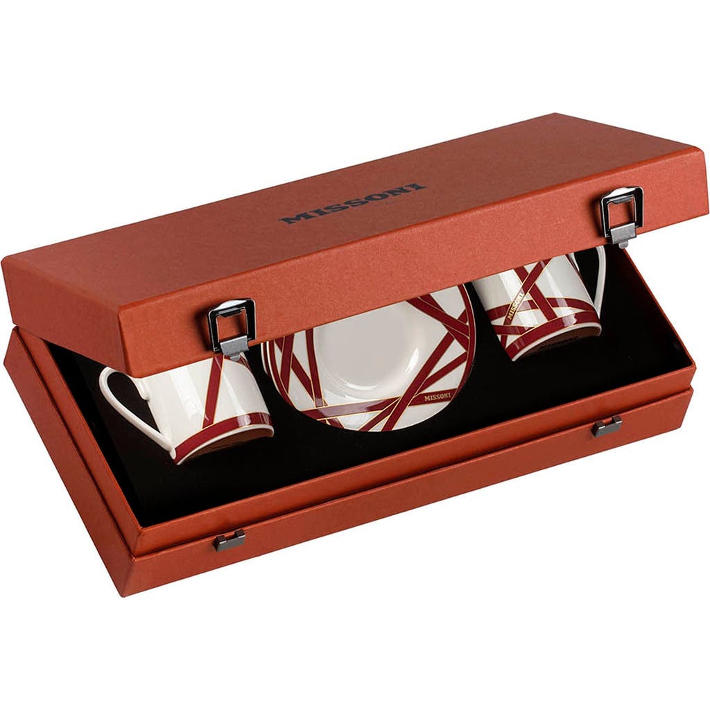 Missoni Coffee Cup & Saucer Set Of 2 In Luxury Box In Multi