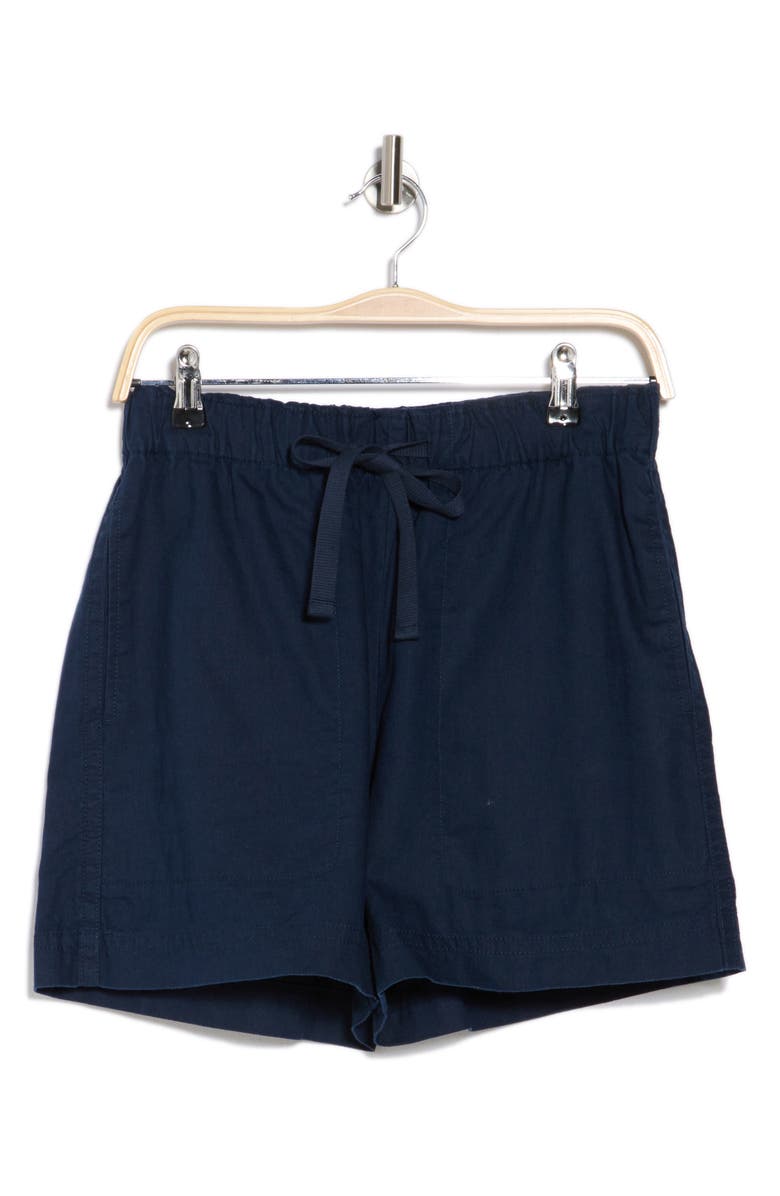 Vince Mid Rise Cotton Blend Shorts, Alternate, color, Coastal