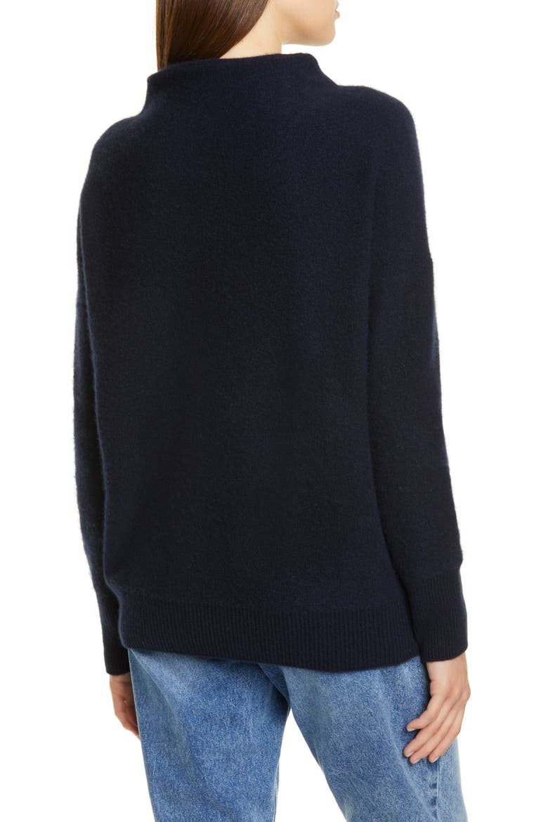 Boiled Cashmere Funnel Neck Pullover, Alternate, color, COASTAL BLUE
