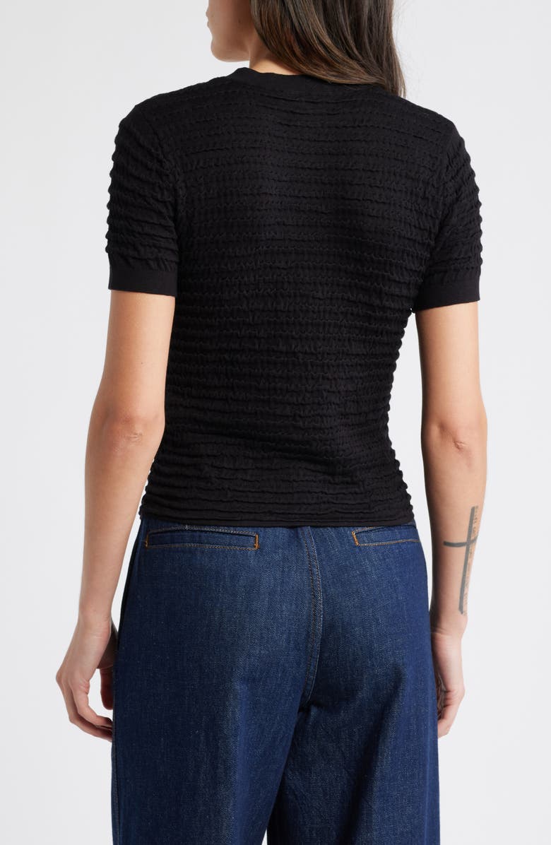 FRAME Smocked Silk Blend Sweater, Alternate, color, Black