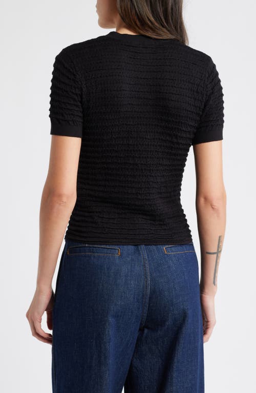 Frame Smocked Silk Blend Sweater In Black