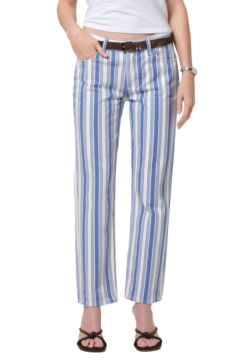 Anissa Straight Leg Jeans, Main, color, BLUE/ WHITE STRIPE