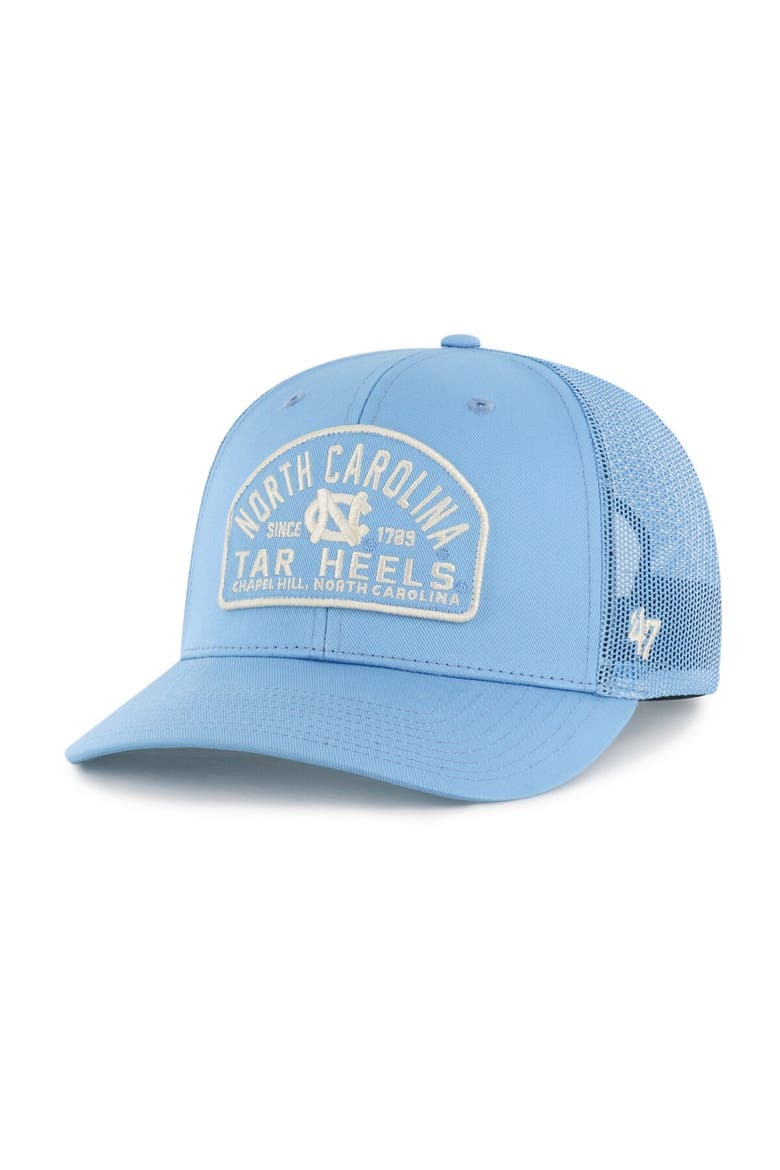 Men's '47  Carolina Blue North Carolina Tar Heels Leland Trucker Adjustable Hat, Main, color, Light Blue