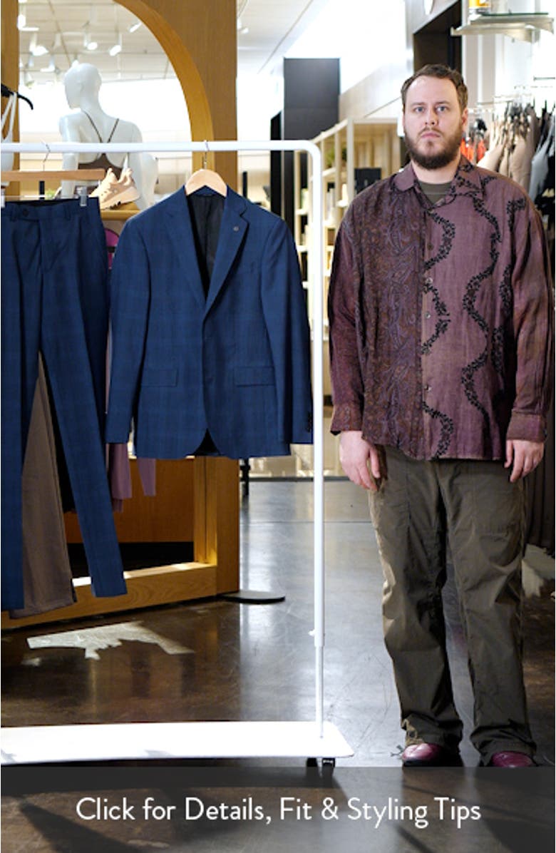 Ross Slim Fit Navy Check Super 100s Wool Suit, sales video thumbnail