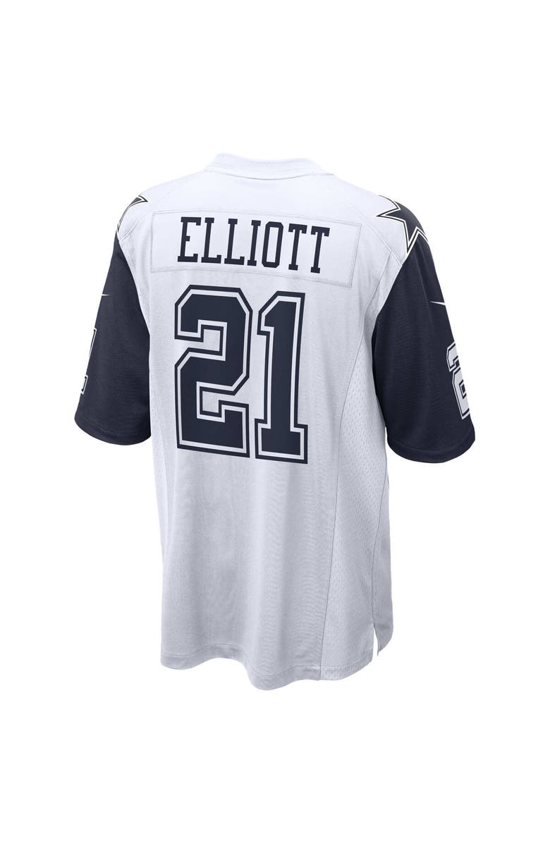 Nike Men's Nike Ezekiel Elliott White Dallas Cowboys Alternate Game Jersey, Alternate, color, 