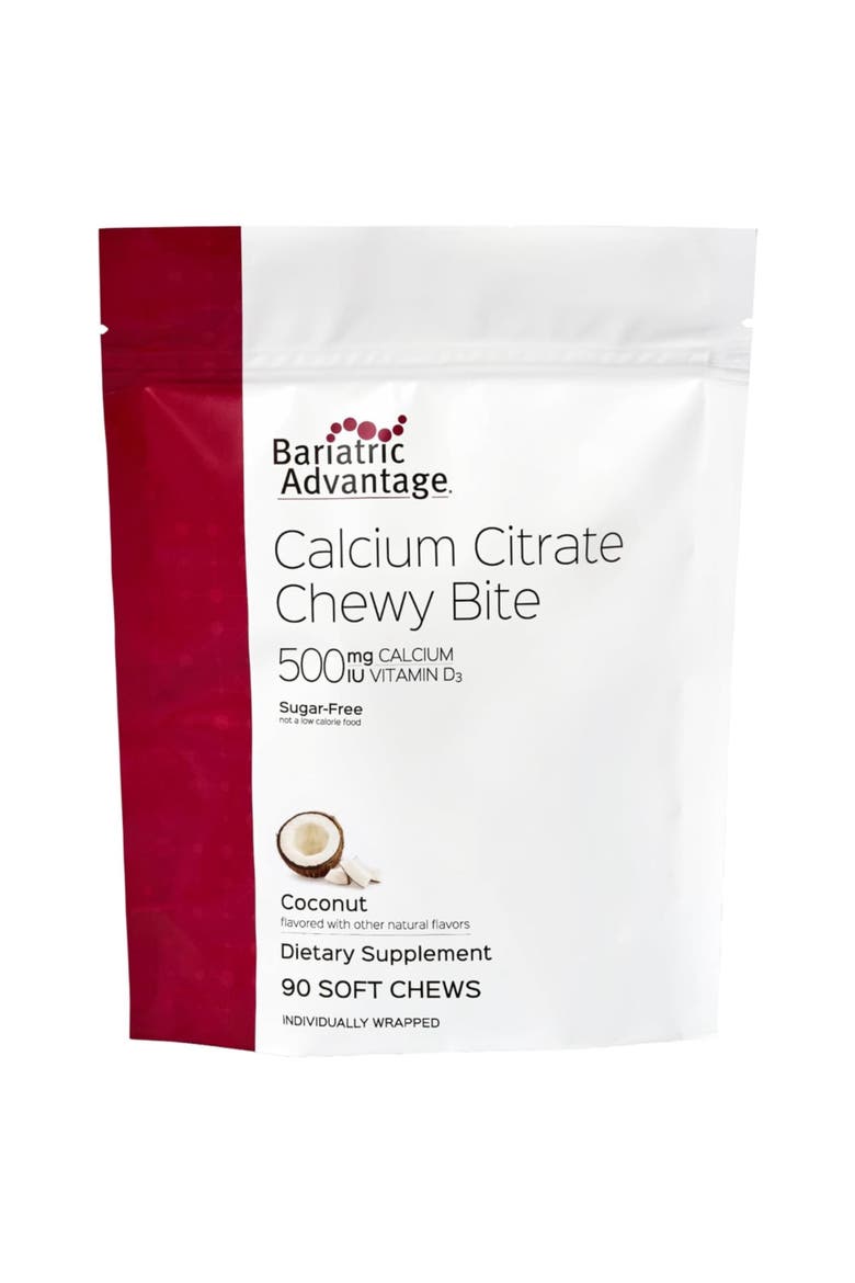 Calcium Citrate Chewy Bites 500 mg Vitamin D3 Supplement 90 Count, Main, color, None