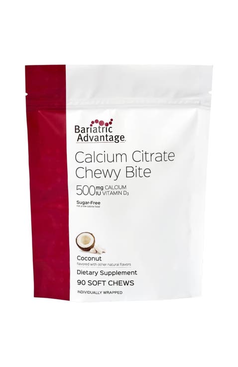 Calcium Citrate Chewy Bites 500 mg Vitamin D3 Supplement 90 Count