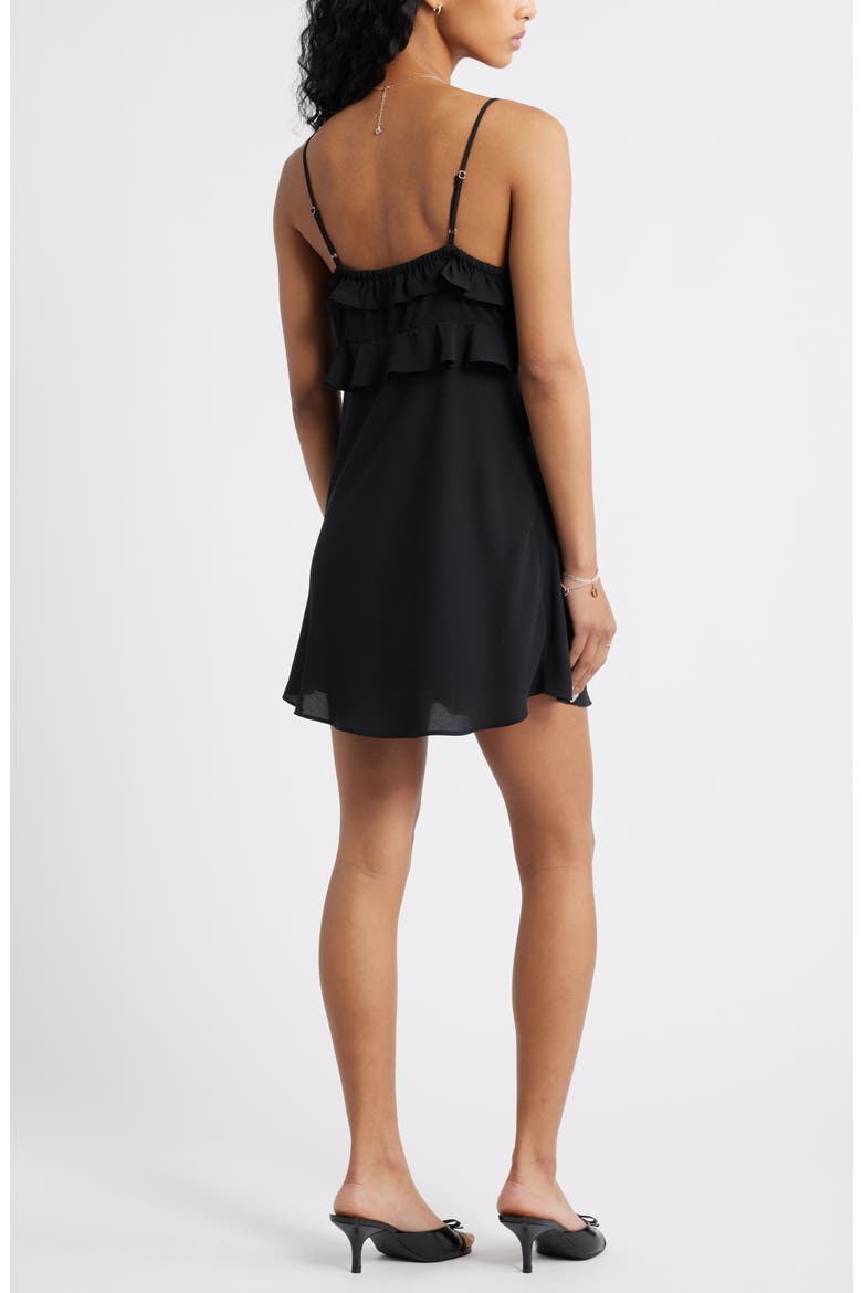 Ruffle Chiffon Cocktail Minidress, Alternate, color, BLACK