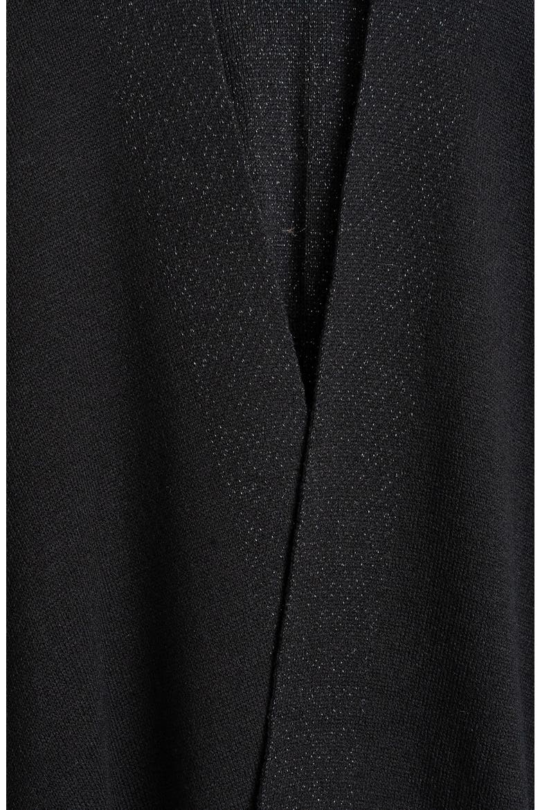 Ruana With Shine Border, Alternate, color, Black/Gunmetal