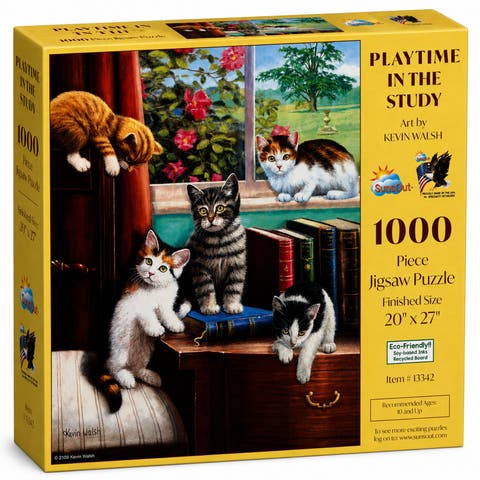 Playtime in the Study 1000 piece Jigsaw Puzzle for Adults