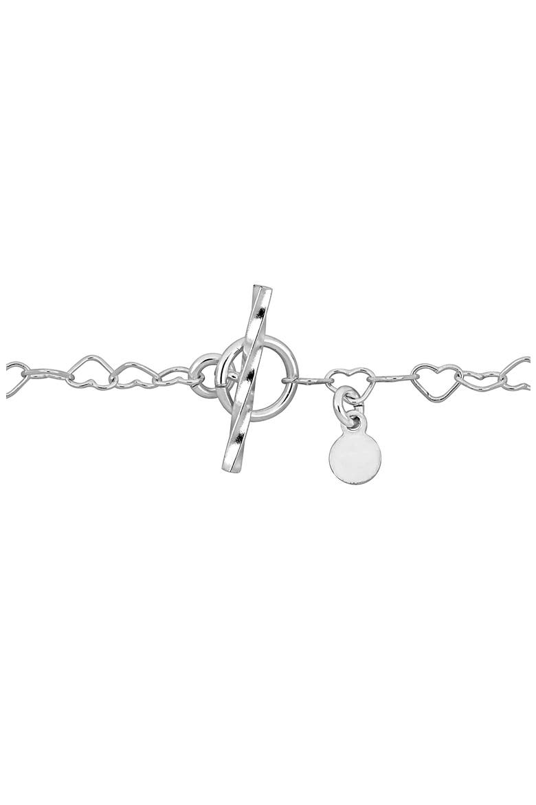 Heart Link Bracelet, Alternate, color, SILVER