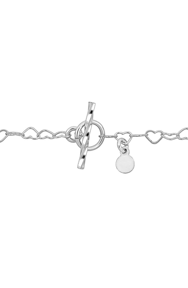 DELMAR Heart Link Bracelet, Alternate, color, Silver