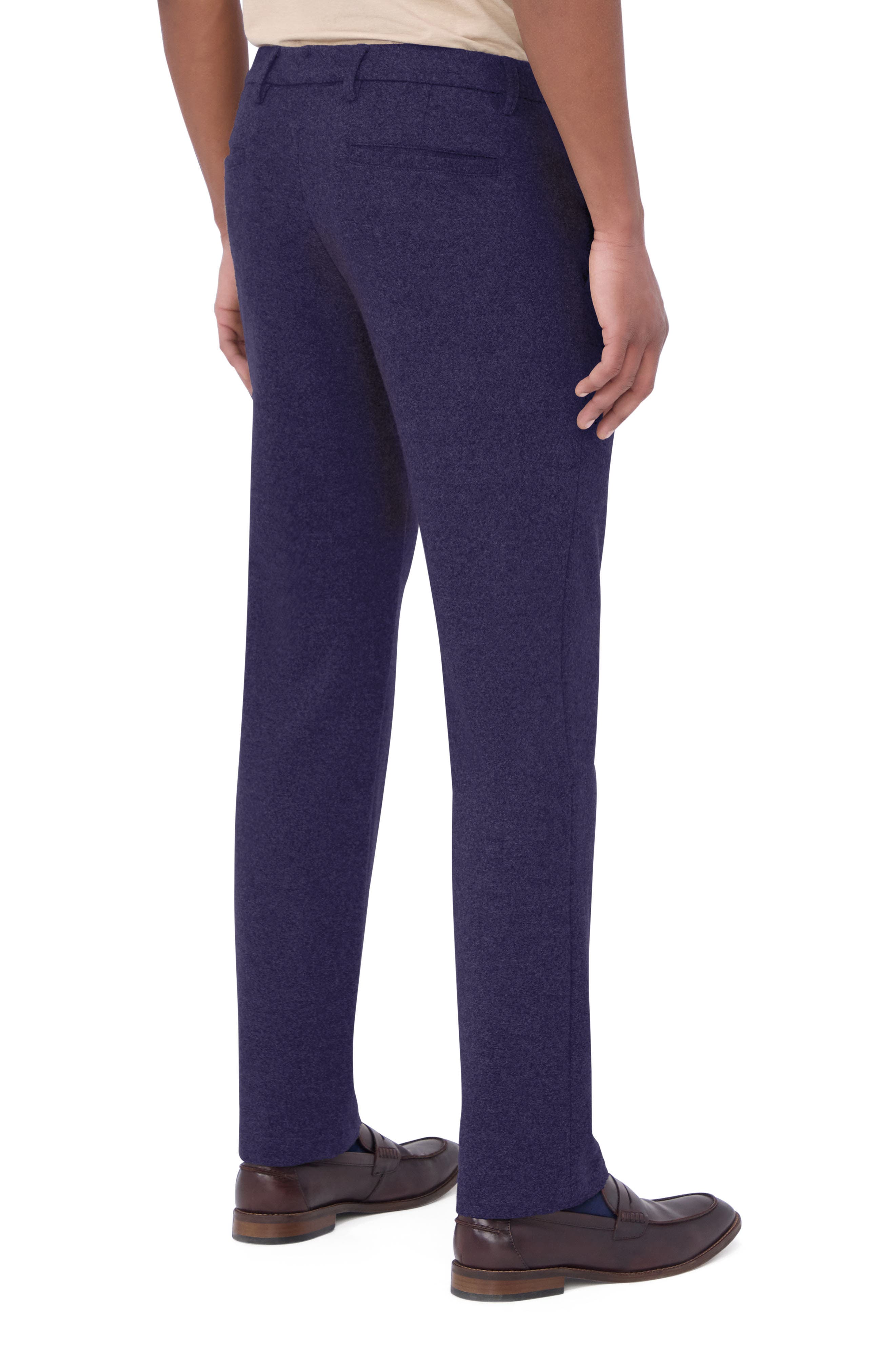 Flat Front Wool & Cotton Blend Chino Pants - image 4