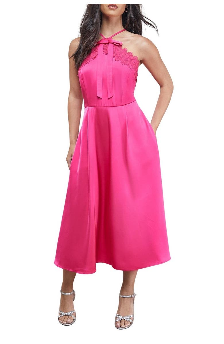 Oasis Lace Detail Midi Prom Dress, Alternate, color, Magenta