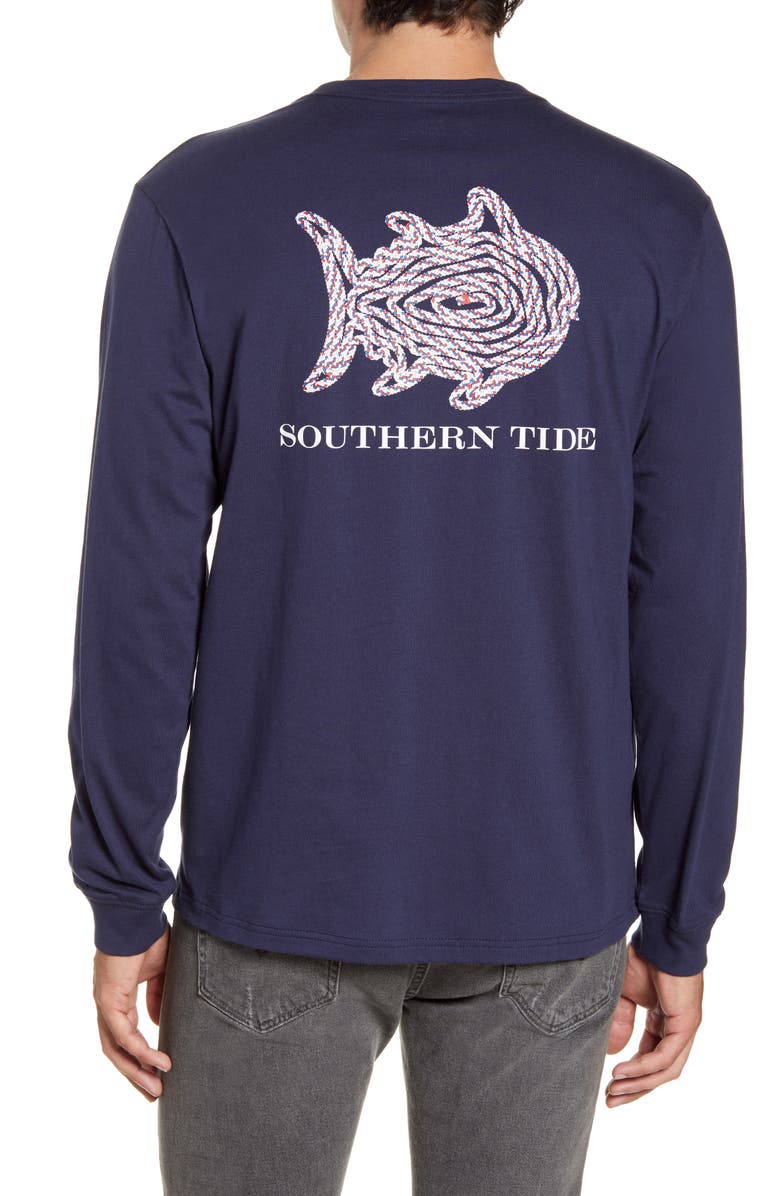 Southern Tide Skipjack Rope Long Sleeve Pocket T-Shirt, Alternate, color,