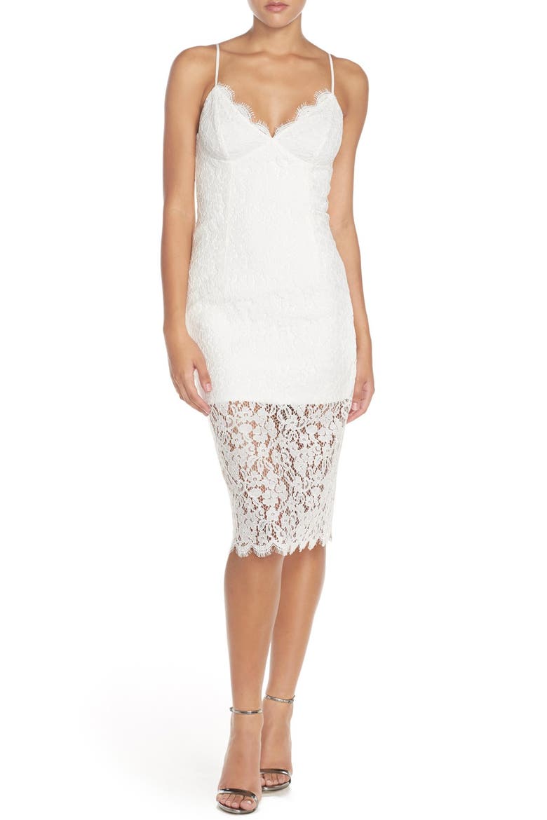 'Sienna' Lace Slipdress (Nordstrom Exclusive), Alternate, color, WHITE