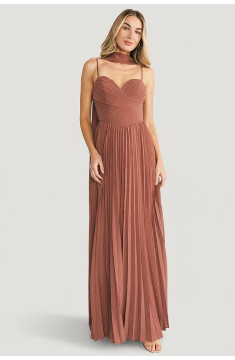 Georgina Pleated Maxi Dress