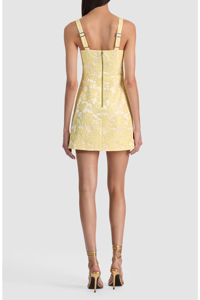 Metallic Floral Jacquard Minidress, Alternate, color, BUTTER