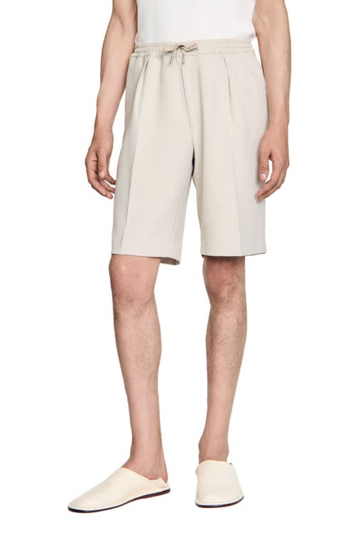 Sandro Jersey Bermuda Shorts In White