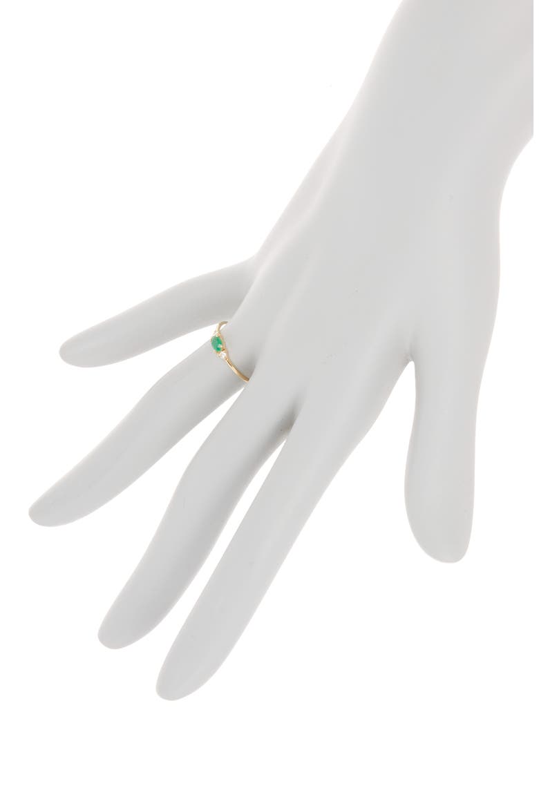 El Mar Emerald & Diamond Stackable Ring - 0.06ct. (Nordstrom Exclusive), Alternate, color, 18K YELLOW GOLD