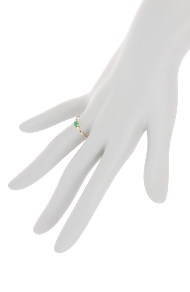 Bony Levy El Mar Emerald & Diamond Stackable Ring - 0.06ct., Alternate, color, 18K Yellow Gold