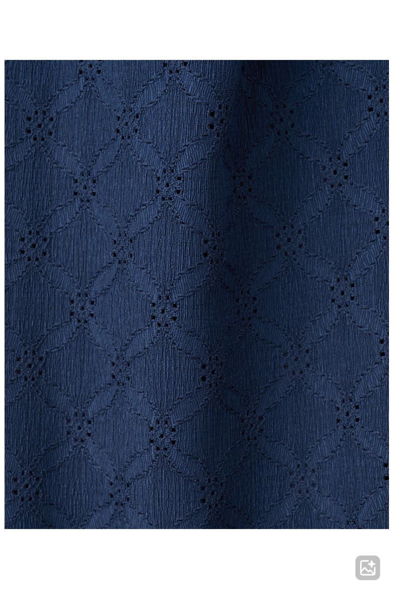 Embroidered Halter Neck Denim Maxi Dress, Alternate, color, NAVY